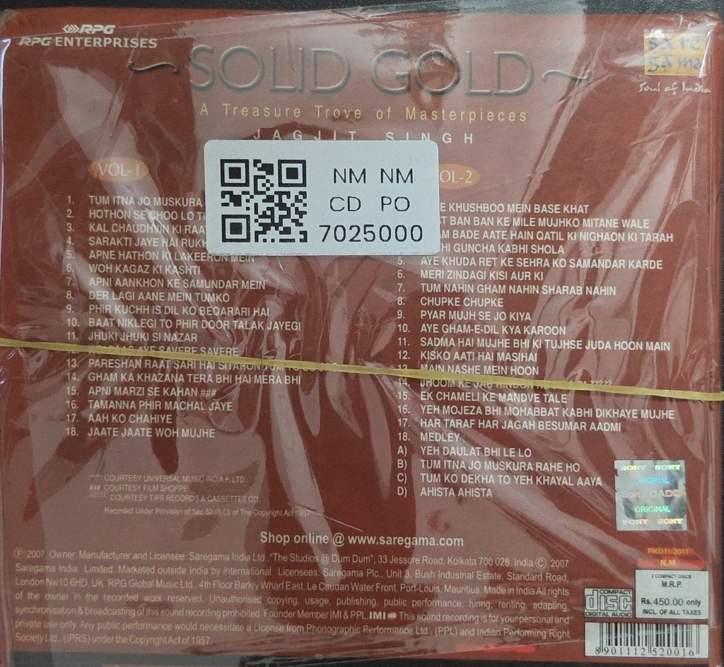 Jagjit Singh - Solid Gold - A Treasure Trove of Masterpieces (CD) (2)