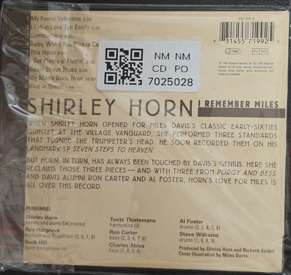 Shirley Horn - I Remember Miles (CD)