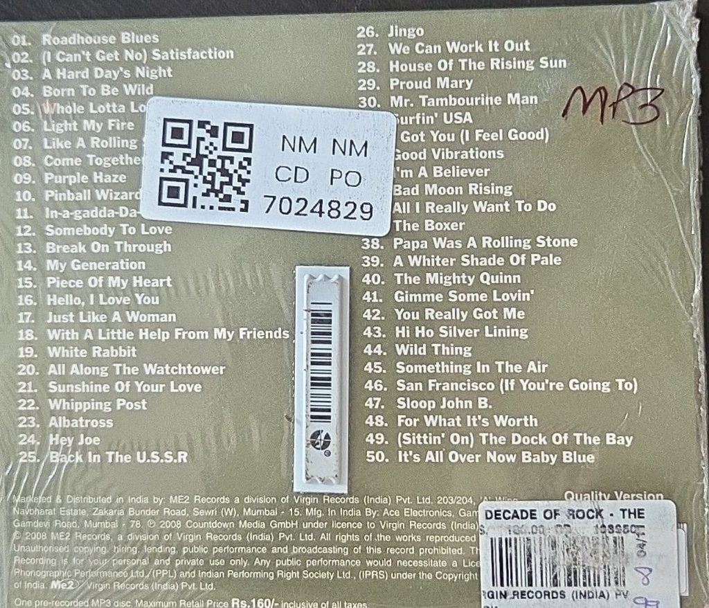 Various - The 60's Decade of Rock (MP3) (CD)