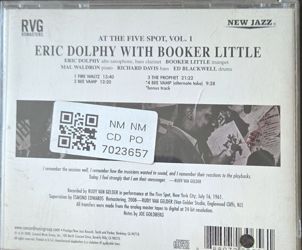 Eric Dolphy - At The Five Spot Volume I (CD)