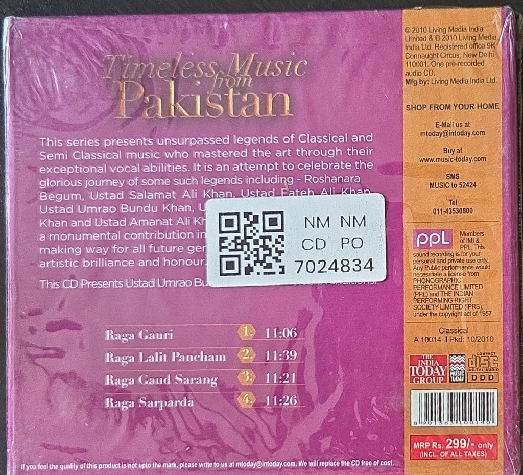 Ustad Umrao Bundu Khan - Timeless Music from Pakistan: Volume 4 (CD)