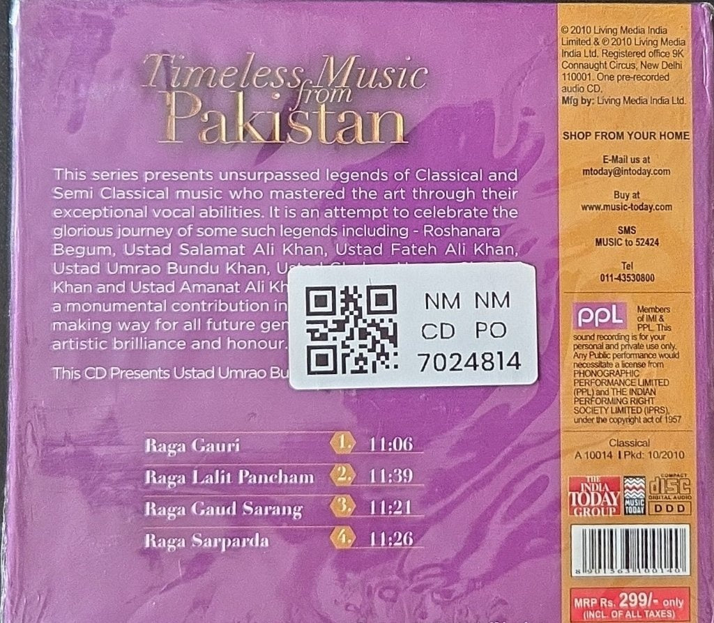 Ustad Umrao Bundu Khan - Timeless Music from Pakistan: Volume 4 (CD)