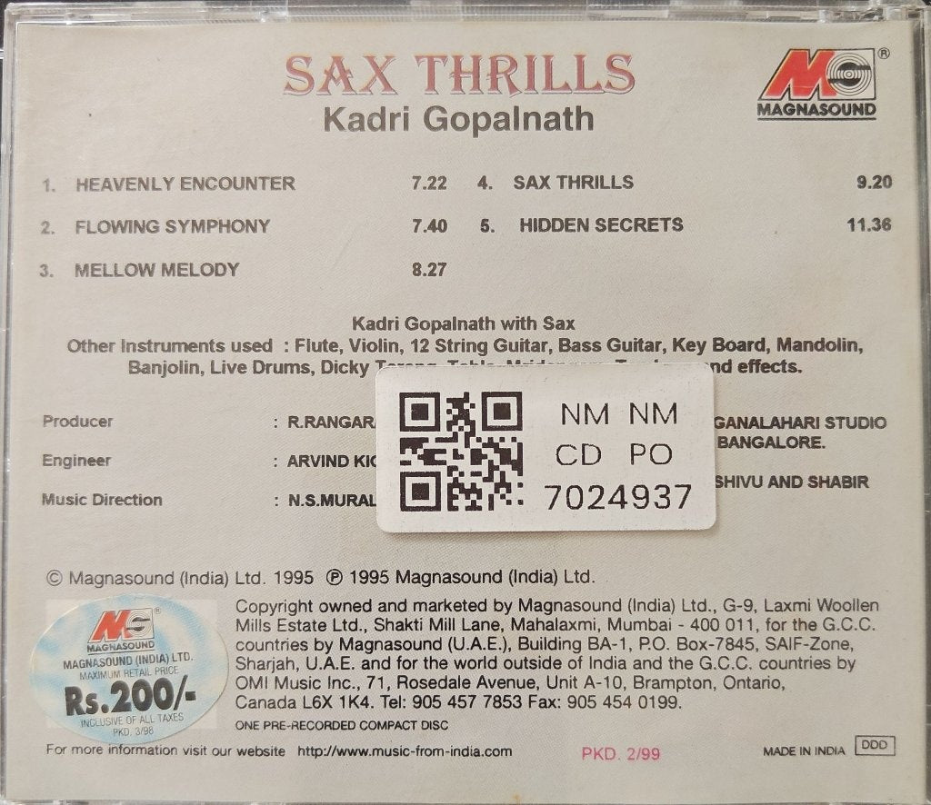 Kadri Gopalnath, N.S. Murali - Sax Thrills (CD)