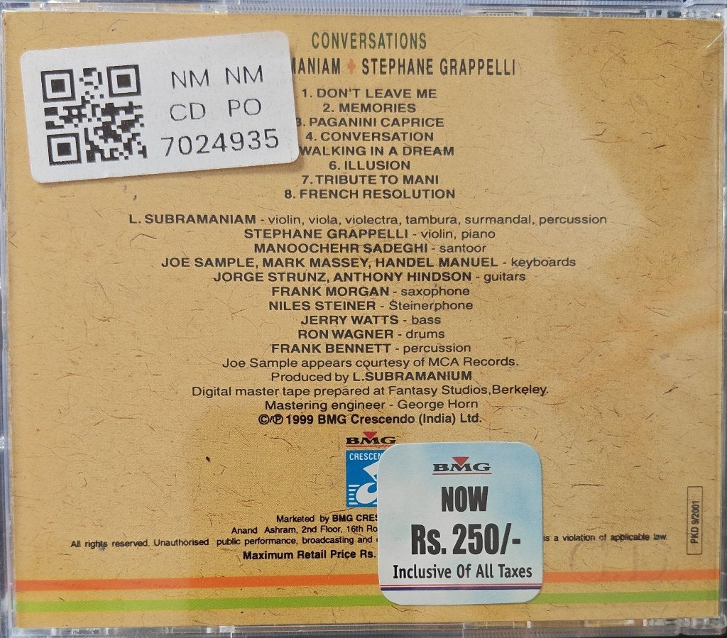 L. Subramaniam, Stephane Grappelli - Conversations (CD)