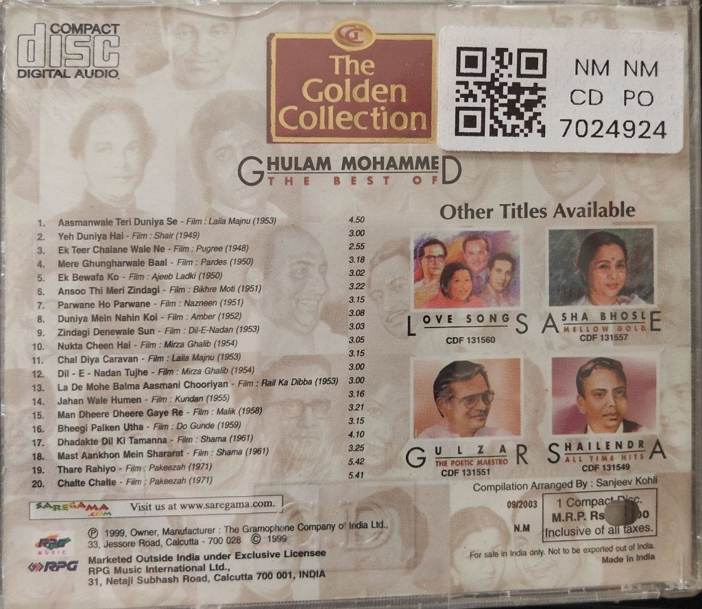 Ghulam Mohammed - The Golden Collection: The Best of Ghulam Mohammed (CD)
