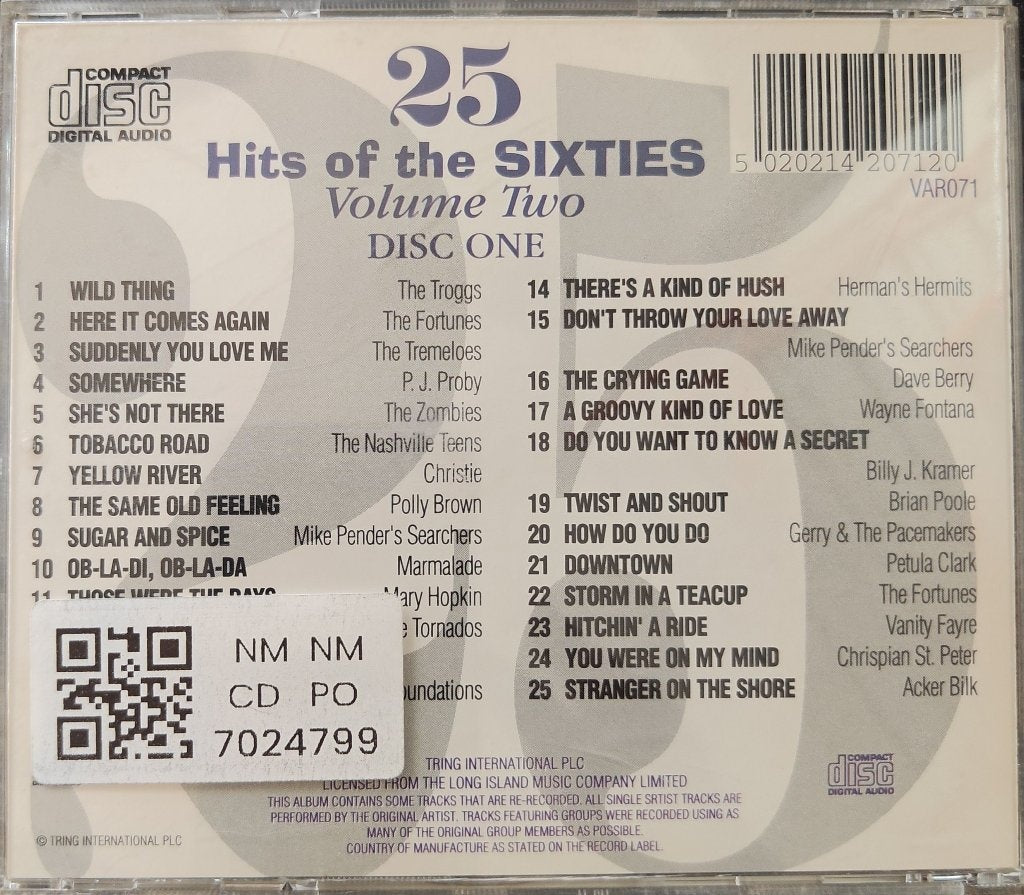 Various - 25 Hits of the Sixties Volume Two (Disc 1) (CD)