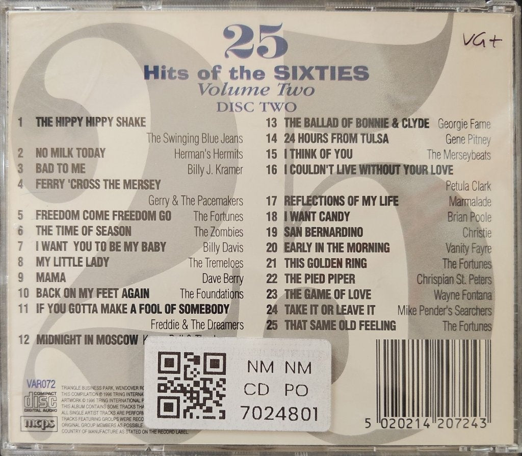 Various - 25 Hits of the Sixties Volume Two (Disc 2) (CD)