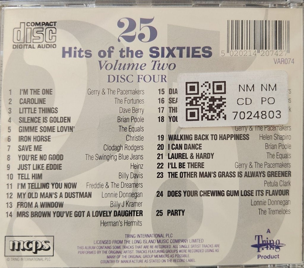 Various - 25 Hits of the Sixties Volume Two (CD) (Disc 4)