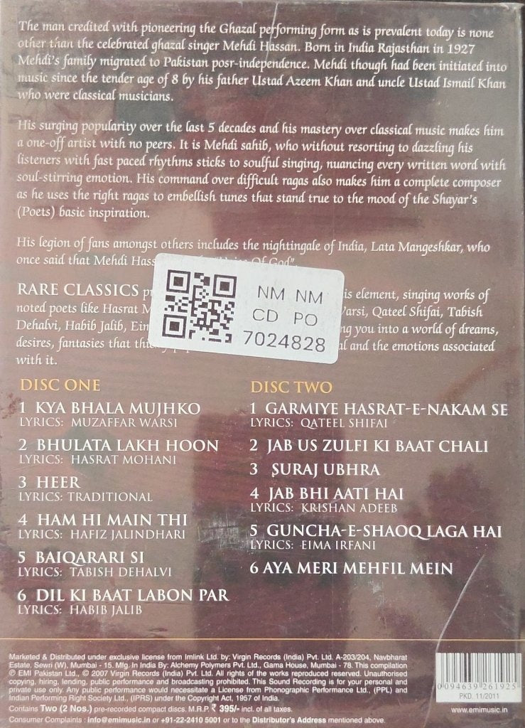 Mehdi Hassan - Rare Classics (CD) (2)