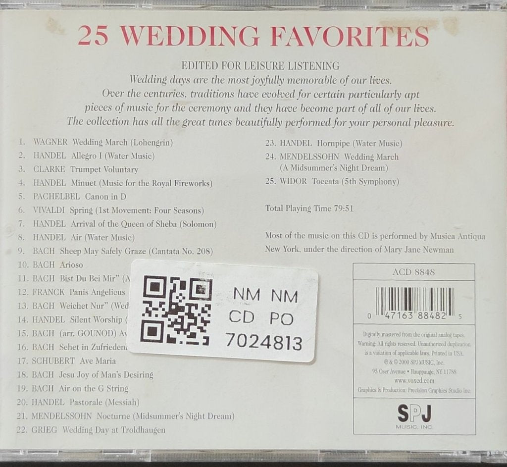 Various - Wedding 25 Favorites (CD)