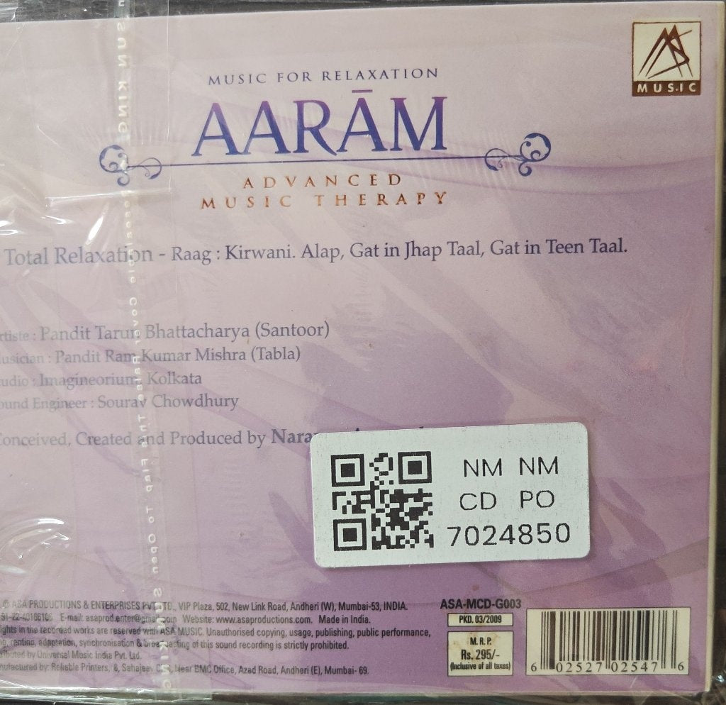 Pandit Tarun Bhattacharya - Aaram: Advanced Music Therapy (CD)