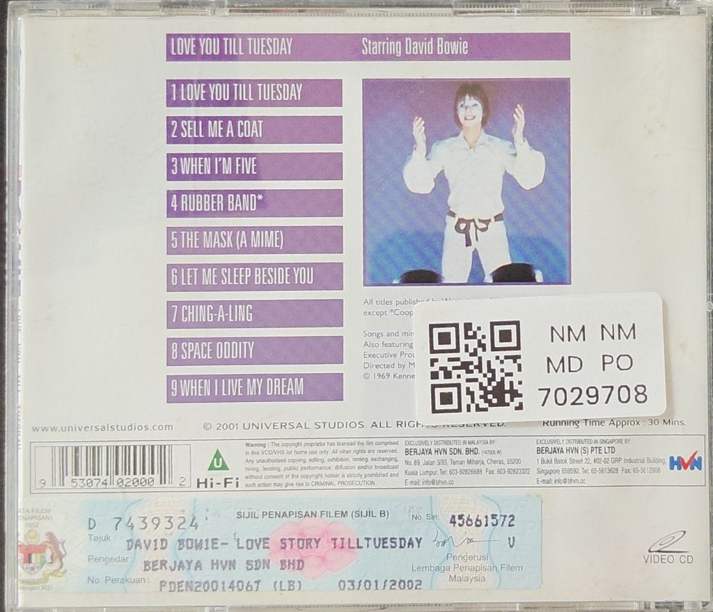 David Bowie - Love You Till Tuesday (VCD) (Music-DVD)