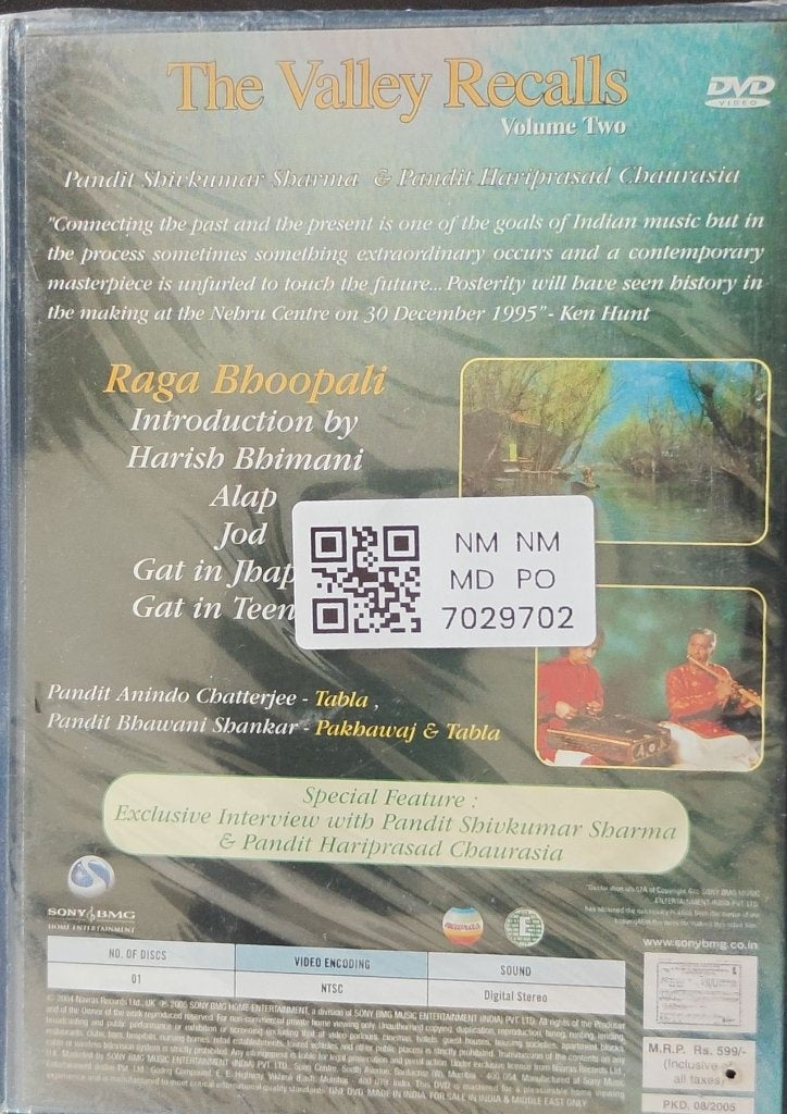 Pandit Shivkumar Sharma, Pandit Hariprasad Chaurasia - The Valley Recalls Volume Two - Raga Bhoopali (Music-DVD)