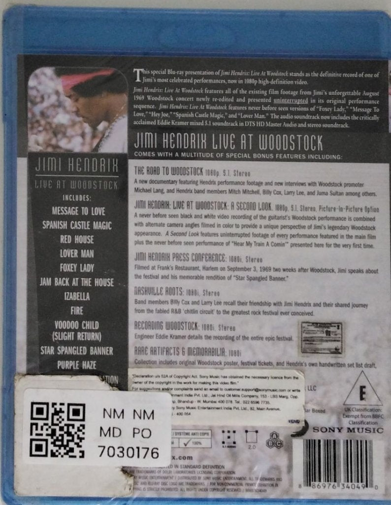 Jimi Hendrix - Live at Woodstock (Blu-ray) (Music-DVD)