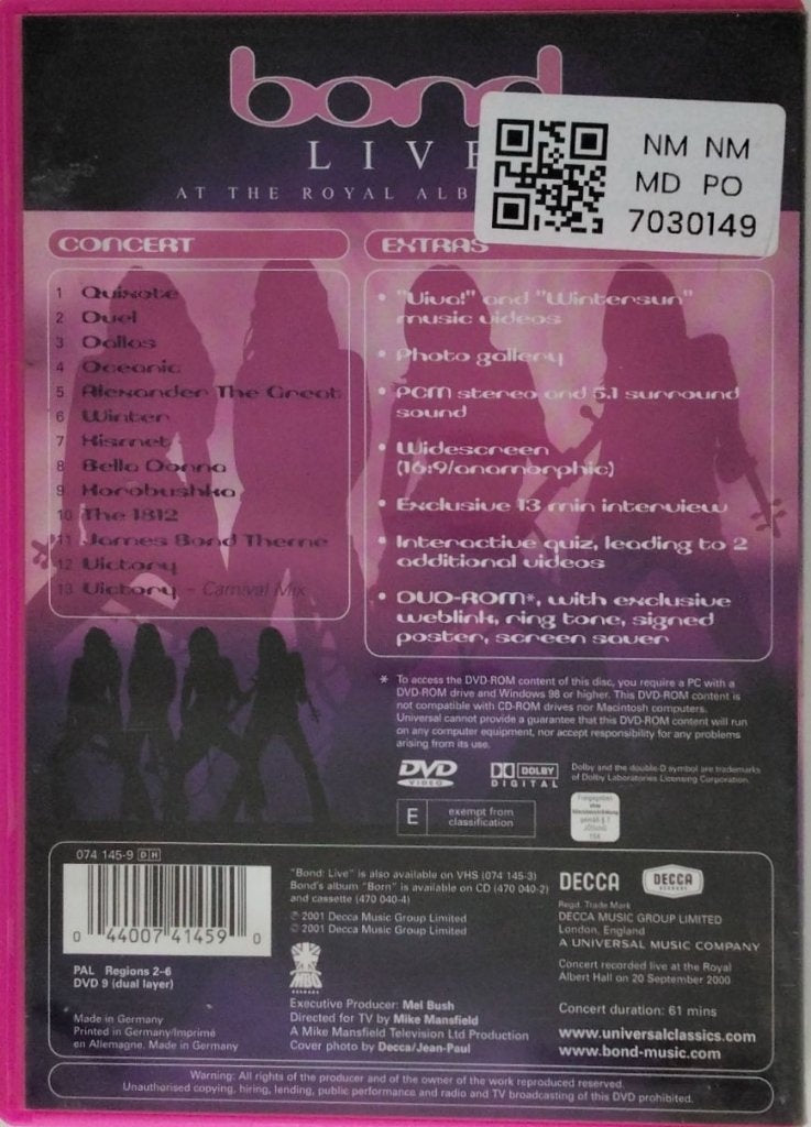Bond - Bond Live at the Royal Albert Hall (Music-DVD)
