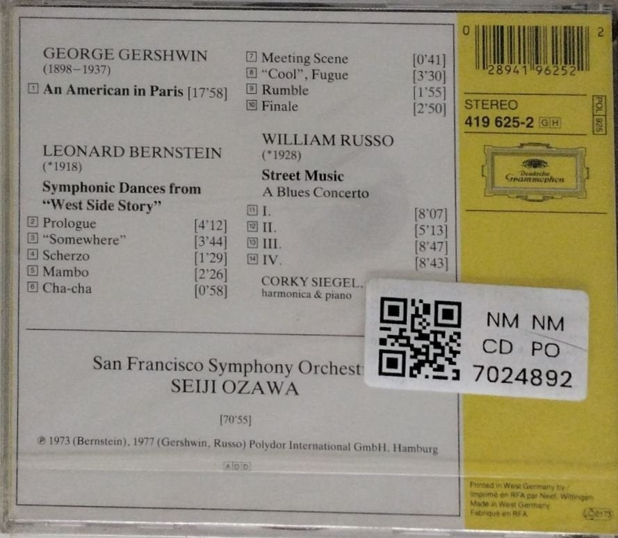 San Francisco Symphony, Seiji Ozawa - An American in Paris / West Side Story - Symphonic Dances / Street Music (CD)