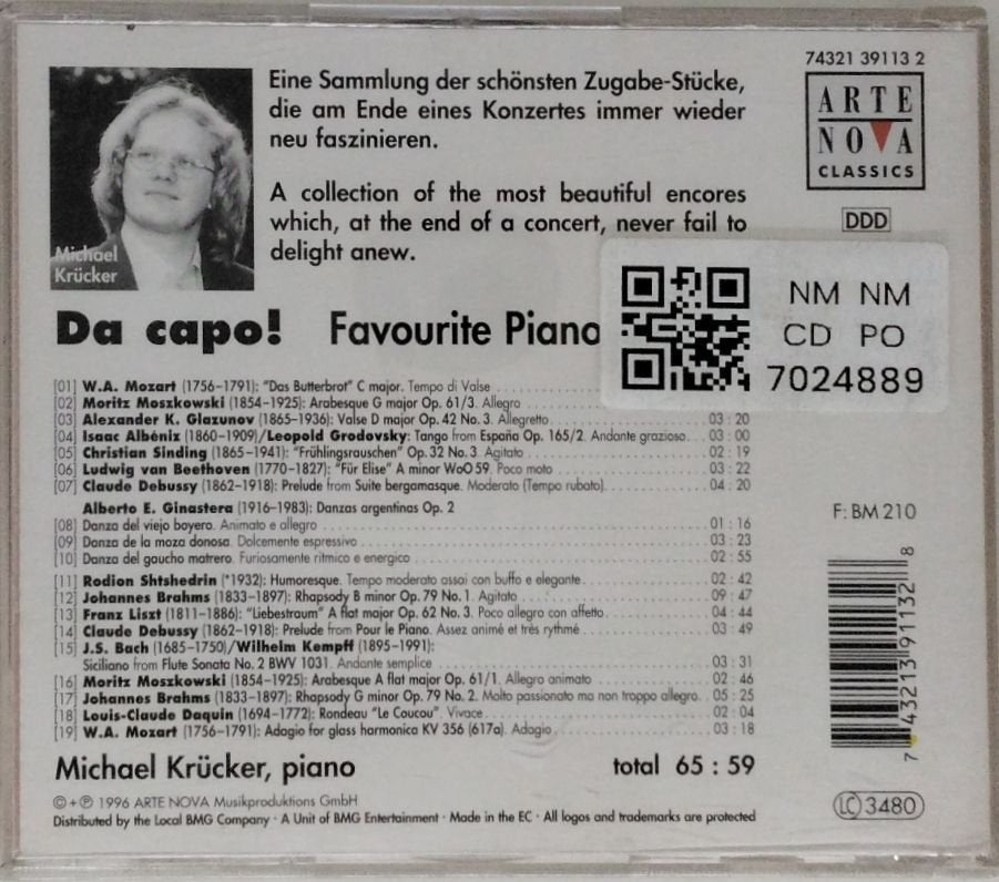 Michael Krücker - Da capo! Favourite Piano Encores (CD)