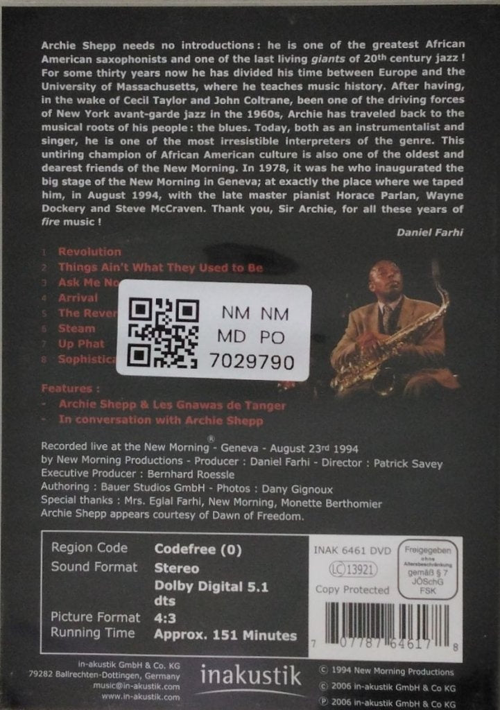Archie Shepp Band - The Geneva Concert (Music-DVD)