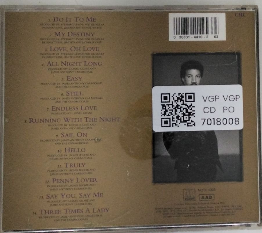 Lionel Richie - Back To Front (CD)