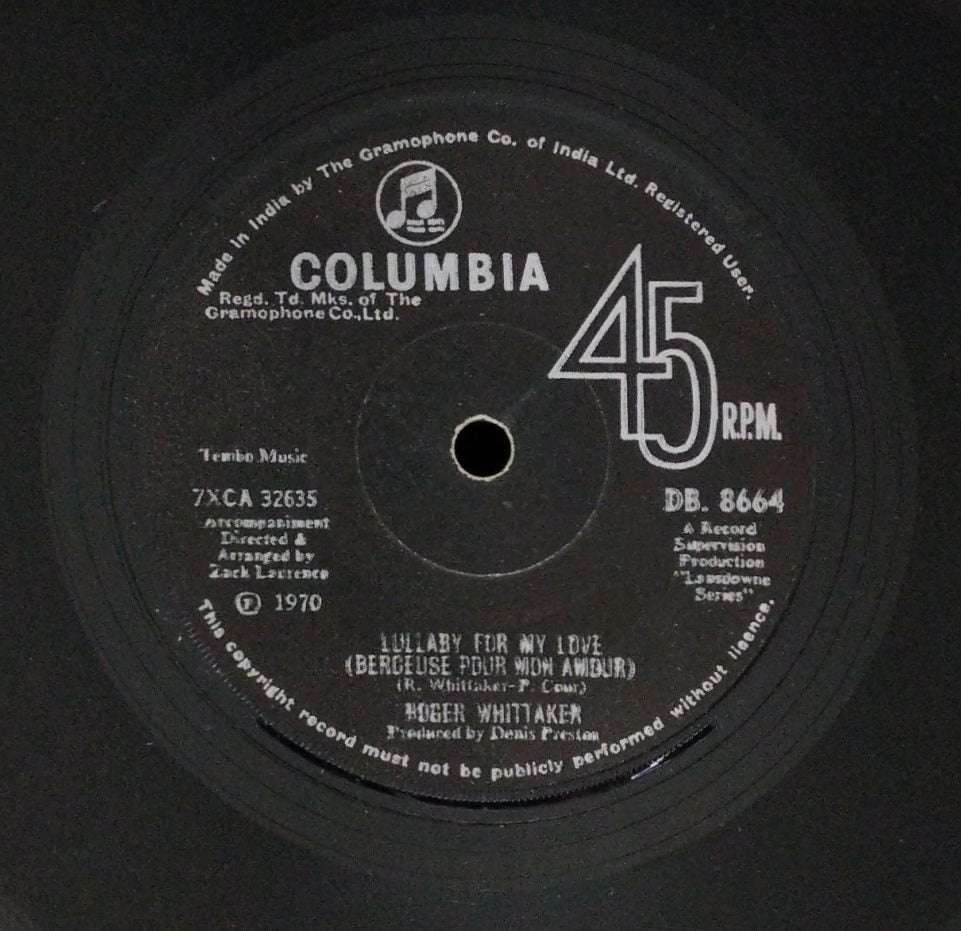 Roger Whittaker - Lullaby For My Love (45-RPM)