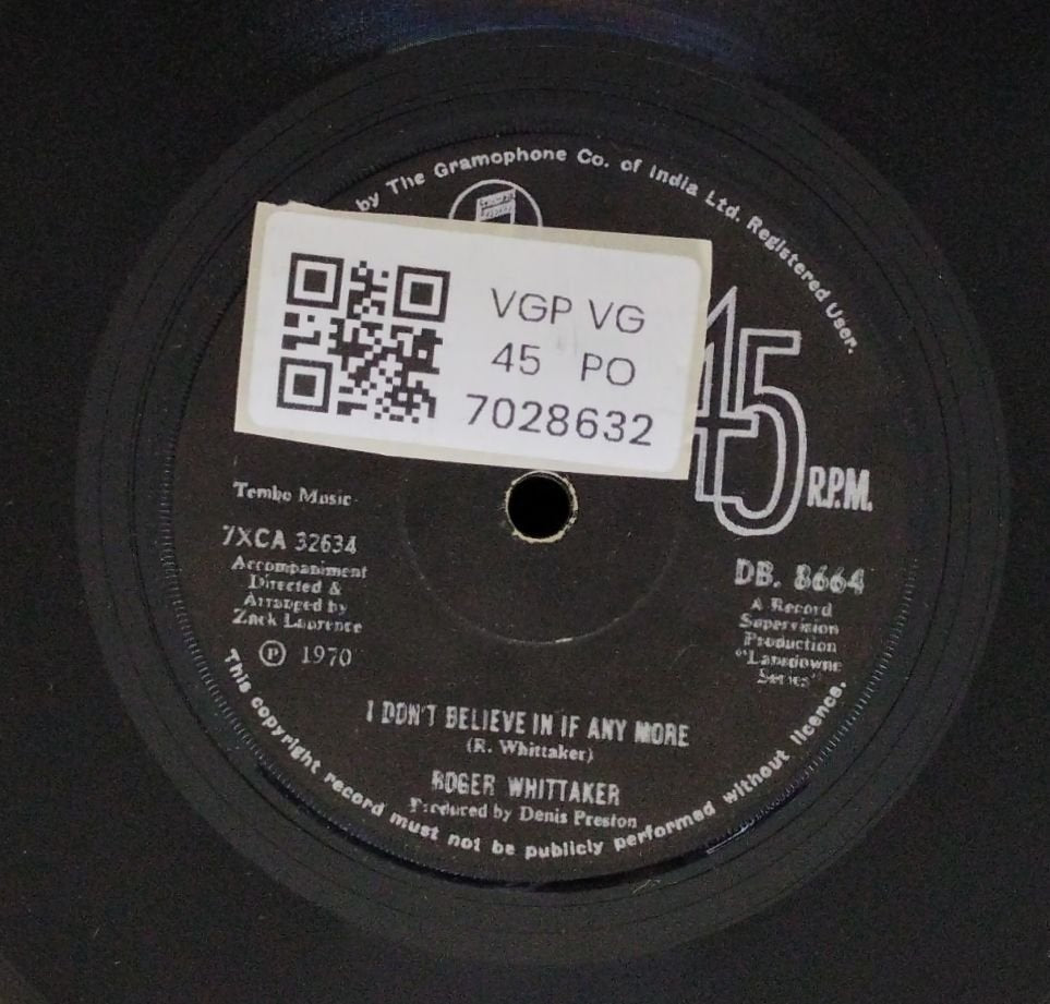 Roger Whittaker - Lullaby For My Love (45-RPM)