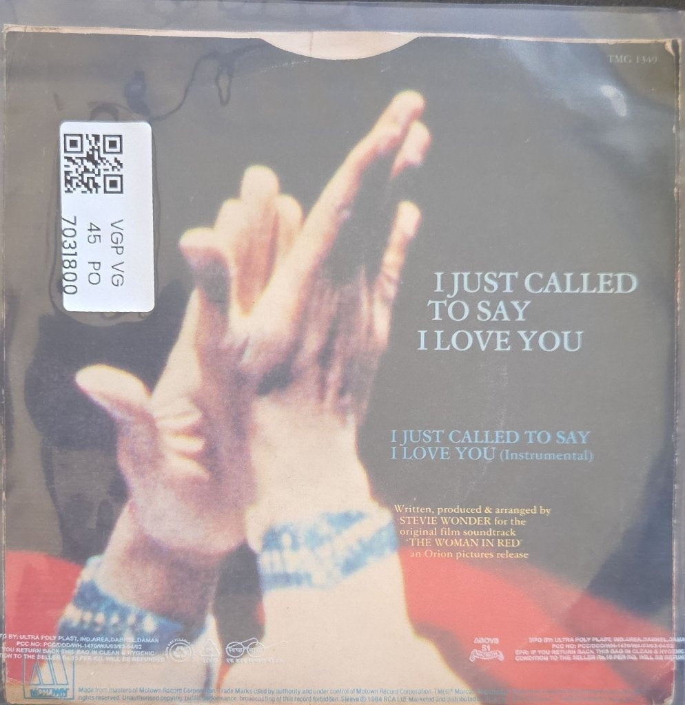 Stevie Wonder - I Just Called To Say I Love You (45-RPM)