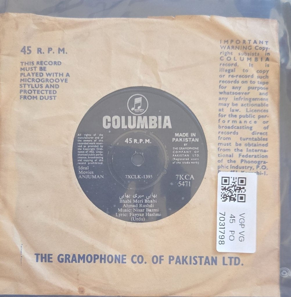 Nisar Bazmi - Anjuman (45-RPM)