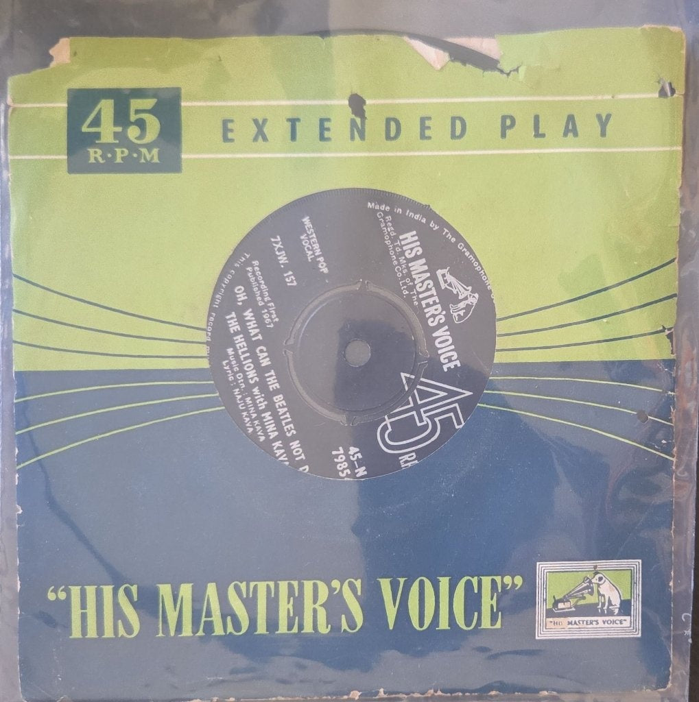 The Hellions (4) with Mina Kava / Purveen Vachha with Mina Kava & His Music Makers - Oh, What Can The Beatles Not Do / I Will Never, Cha Cha With You (45-RPM)