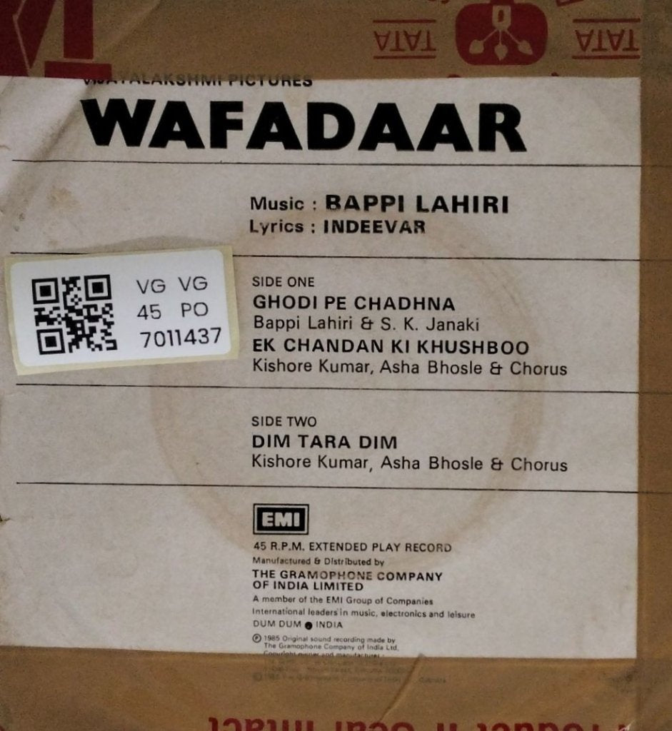 Bappi Lahiri - Wafadaar (45-RPM)