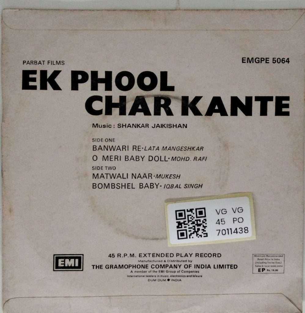 Shankar Jaikishan - Ek Phool Char Kante (45-RPM)