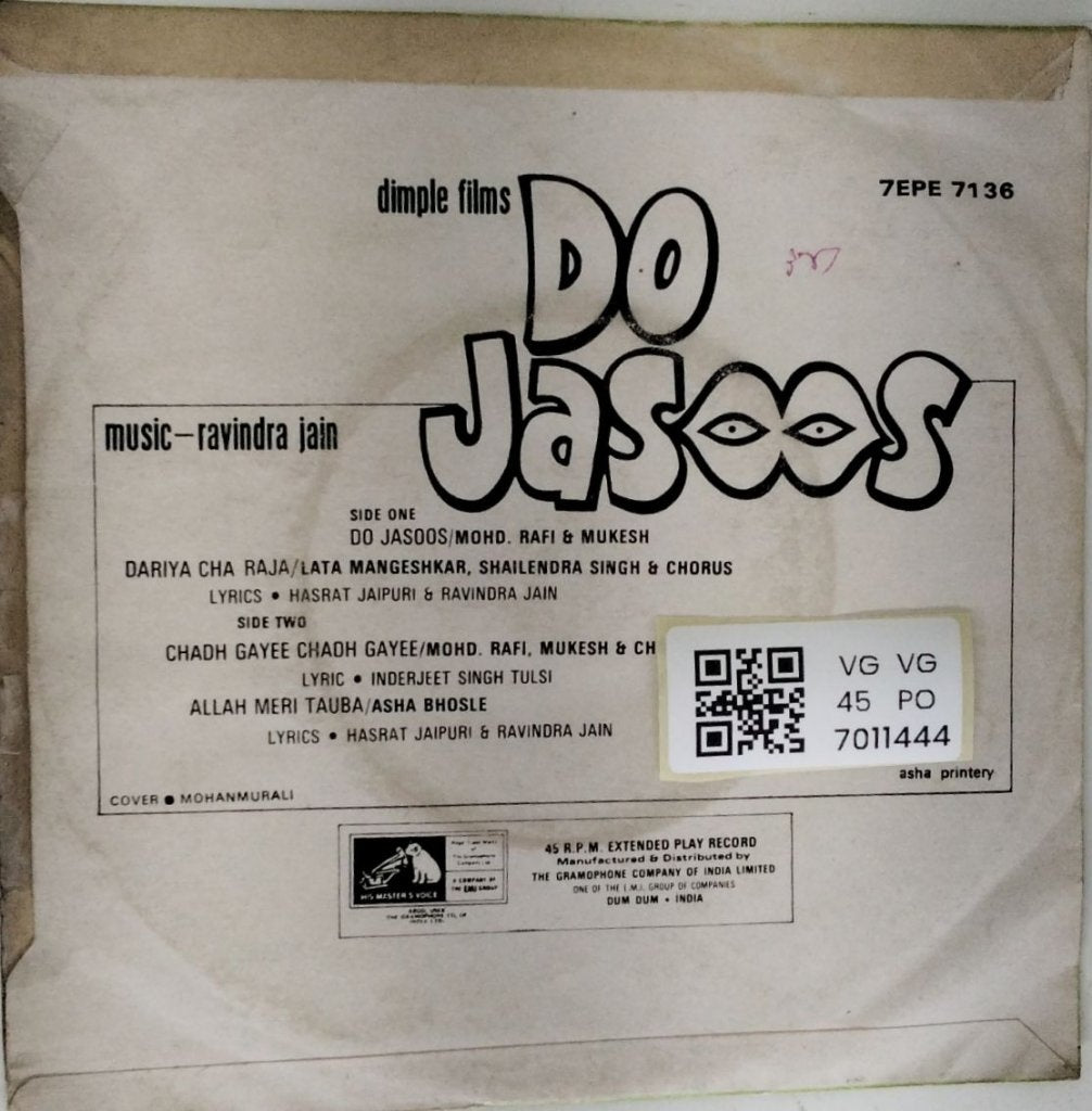 Ravindra Jain - Do Jasoos (45-RPM)