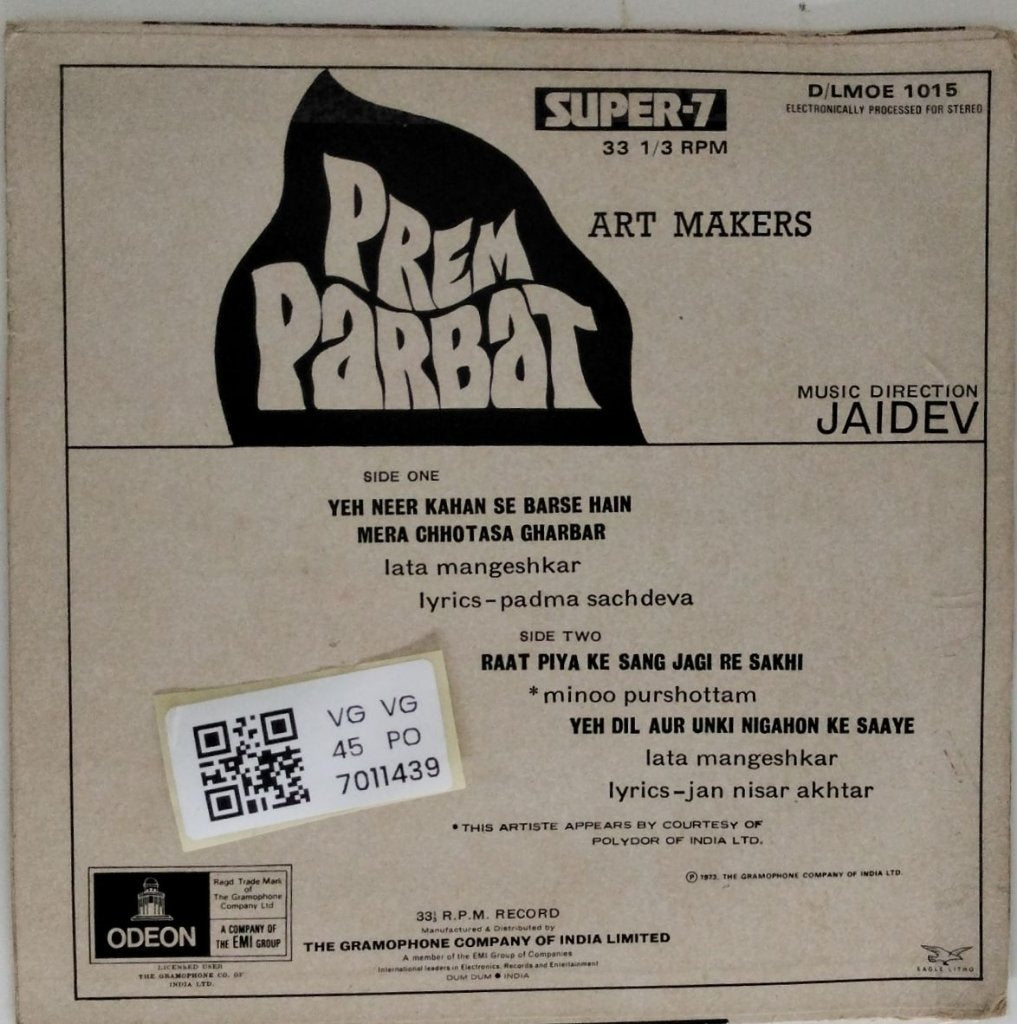 Jaidev - Prem Parbat (45-RPM)