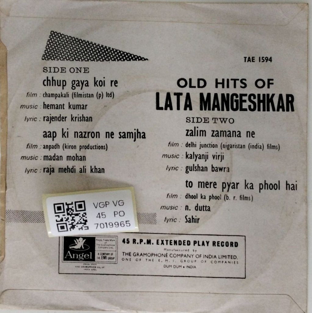 Hemant Kumar, Madan Mohan, Kalyanji Virji, N. Dutta - Old Hits of Lata Mangeshkar (45-RPM)