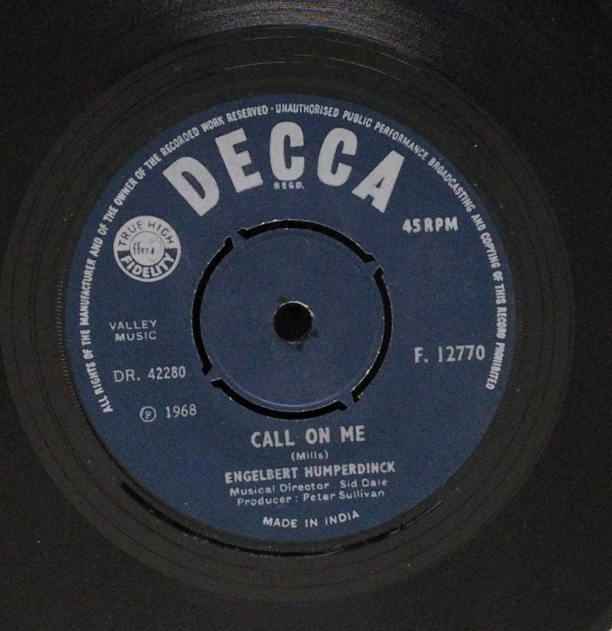Engelbert Humperdinck - Call On Me / A Man Without Love (45-RPM)