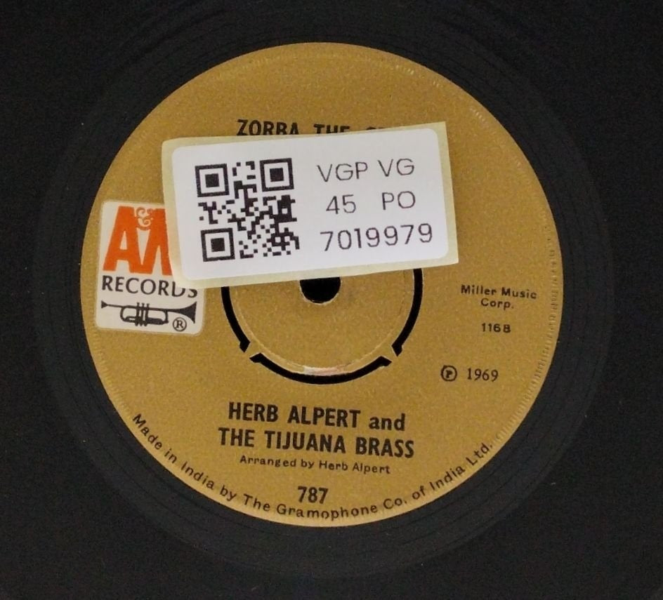 Herb Alpert and The Tijuana Brass - Tijuana Taxi / Zorba The Greek (45-RPM)