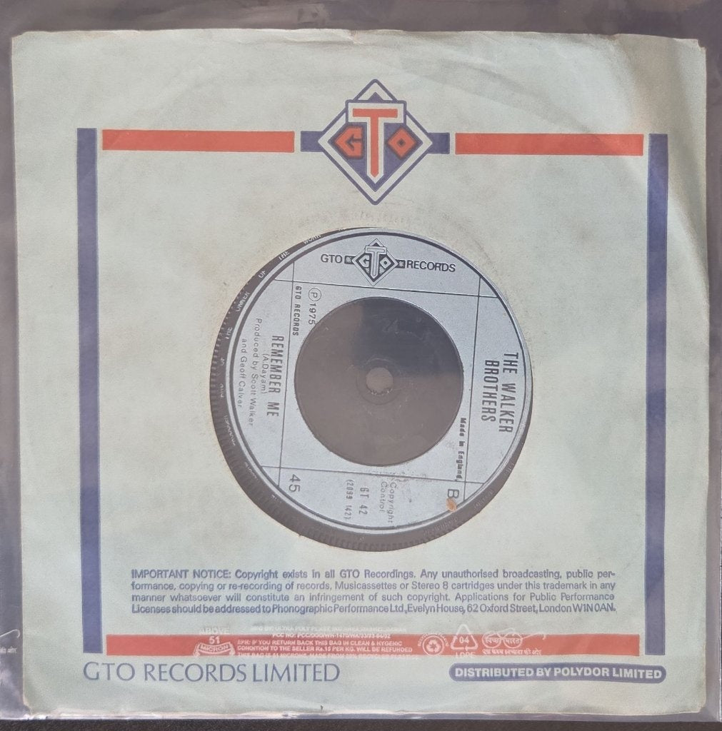 The Walker Brothers - No Regrets / Remember Me (45-RPM)