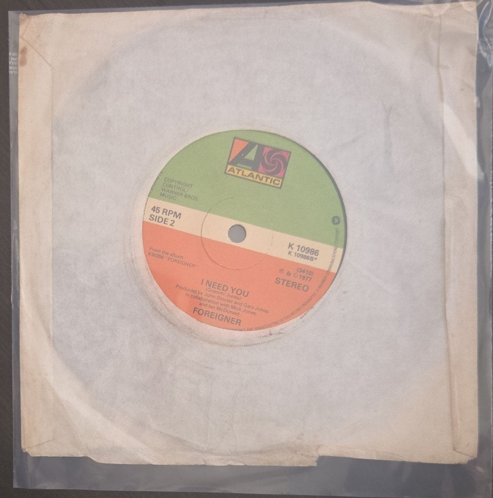 Foreigner - Cold As Ice / I Need You (45-RPM)