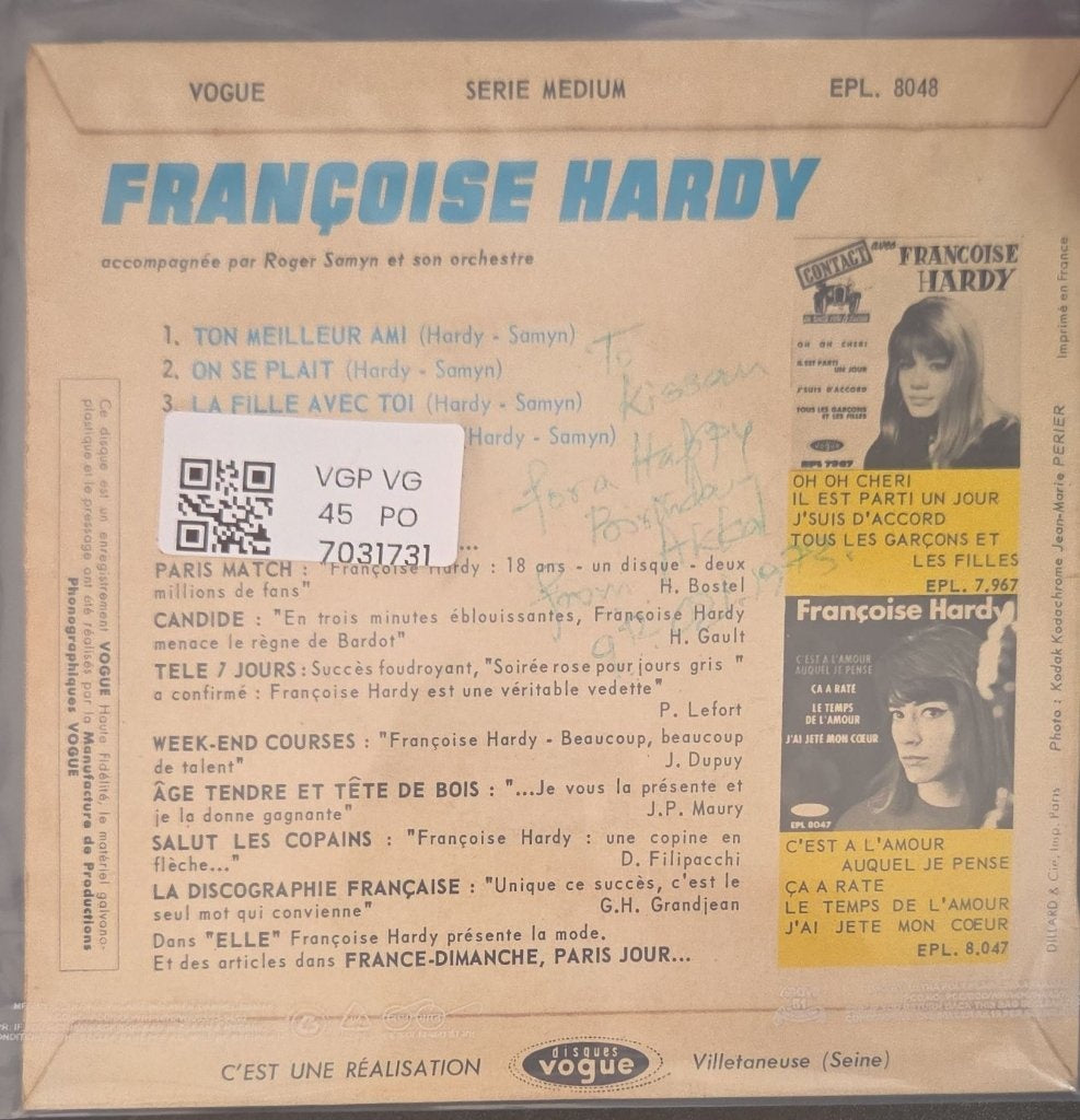 Françoise Hardy - Ton Meilleur Ami (45-RPM)