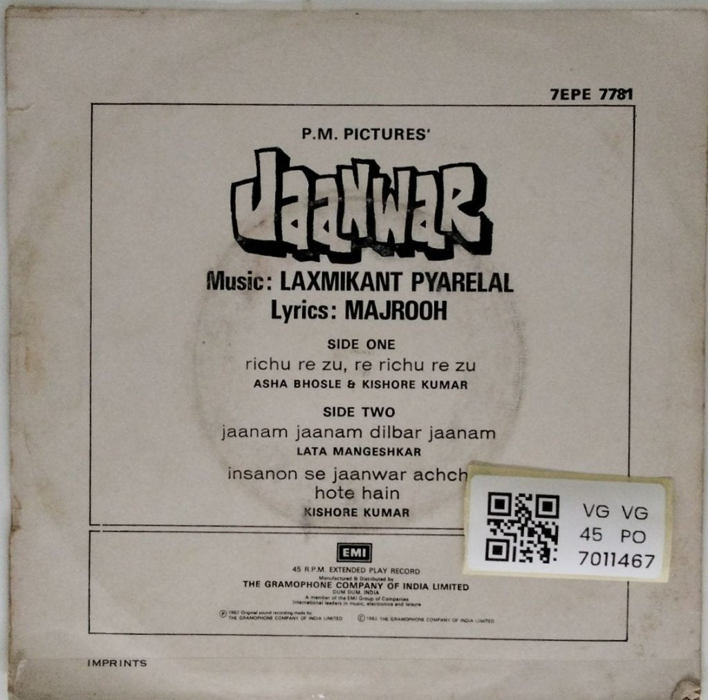 Laxmikant Pyarelal - Jaanwar (45-RPM)
