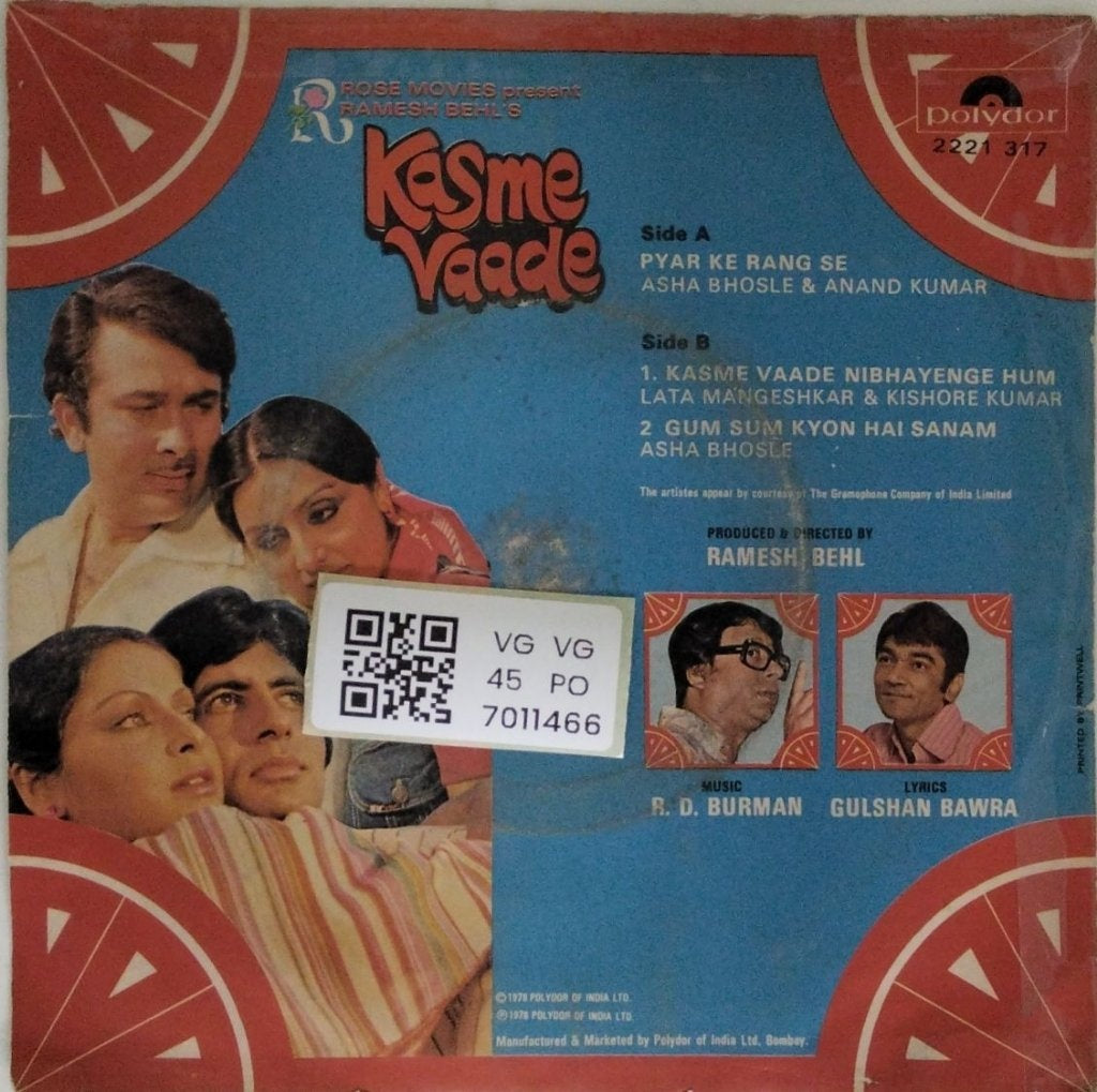 R.D. Burman - Kasme Vaade (45-RPM)
