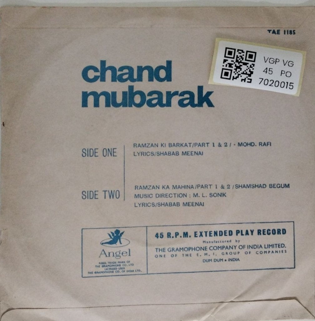 M. L. Sonik - Chand Mubarak (45-RPM)