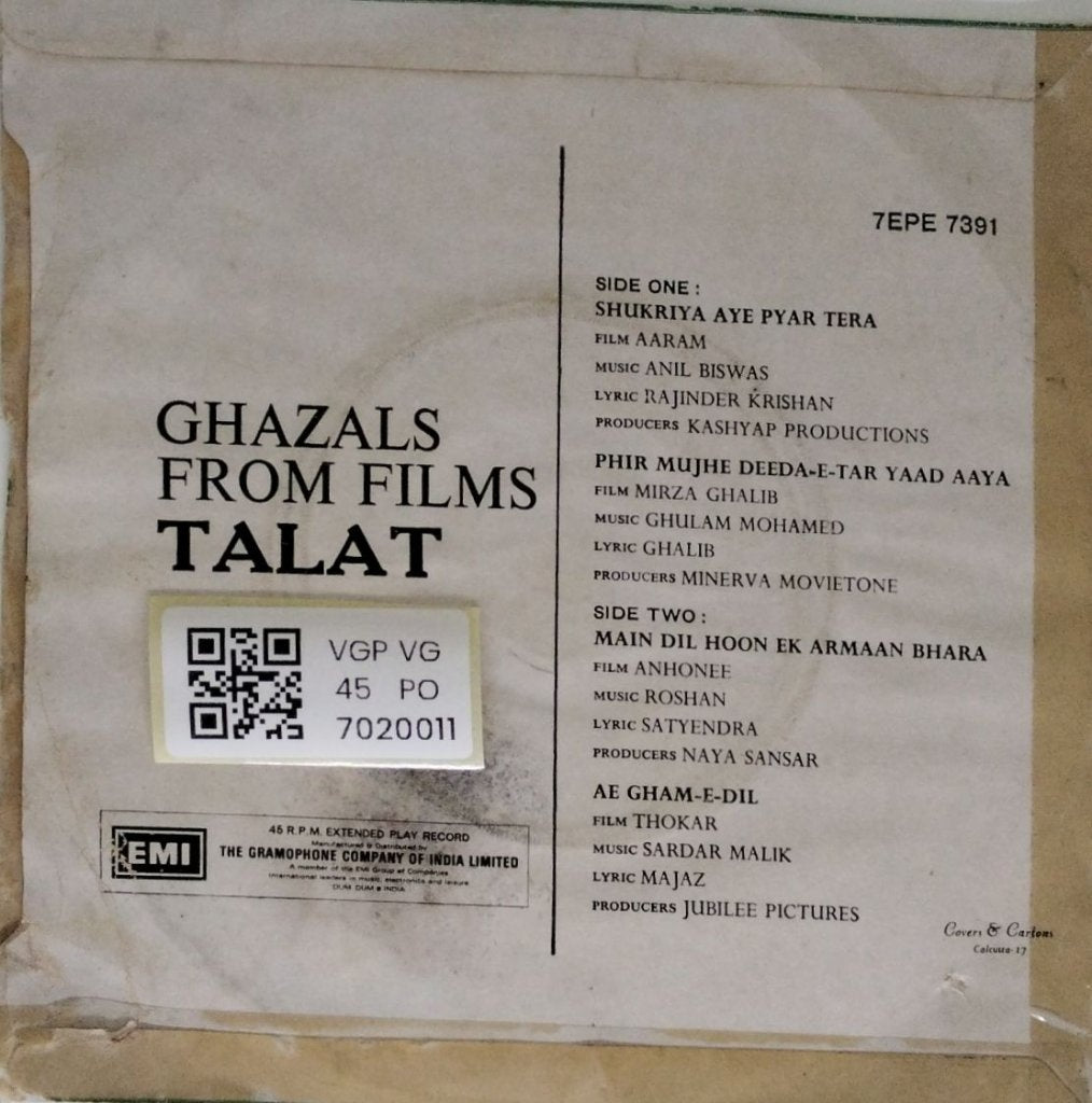 Talat - Ghazals From Films (45-RPM)