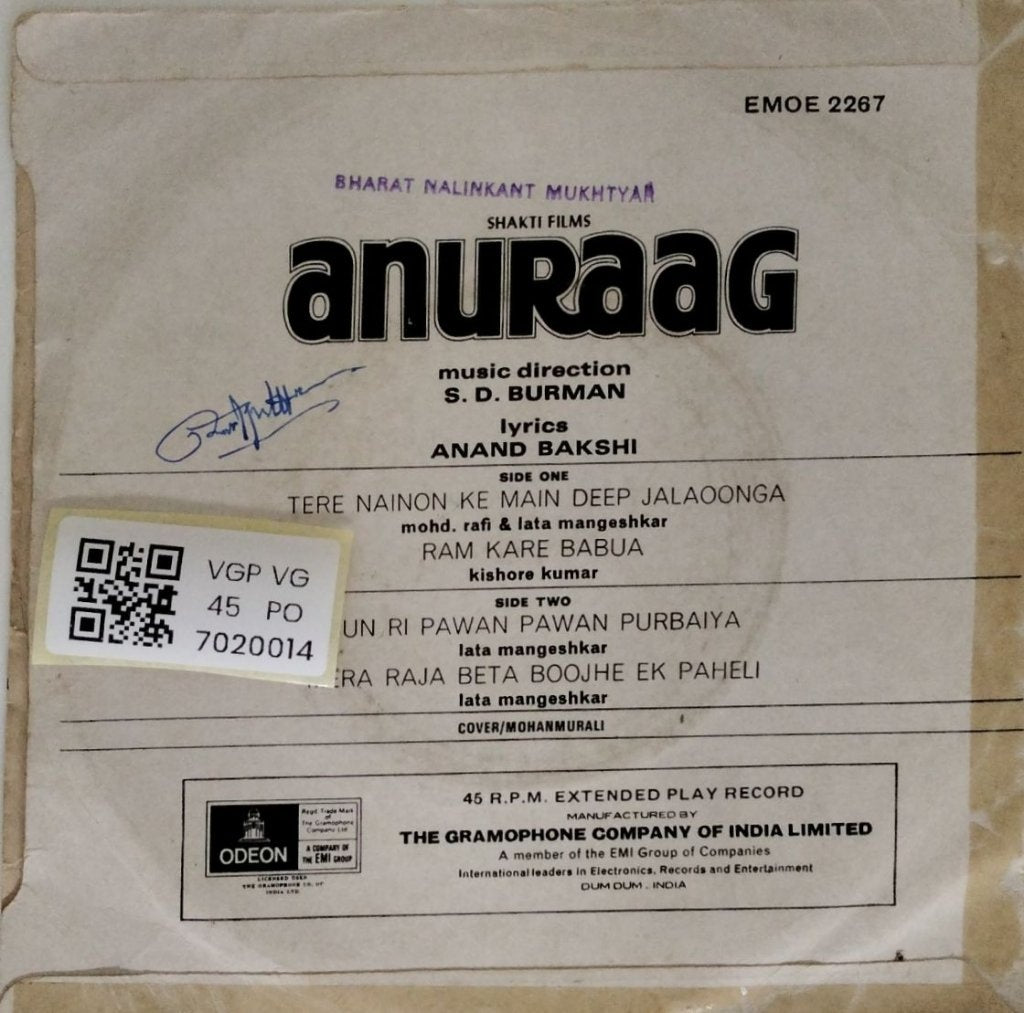 S. D. Burman - Anuraag (45-RPM)