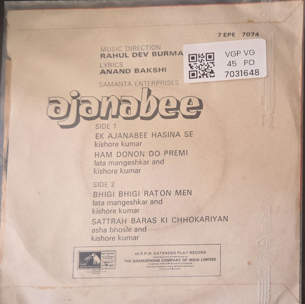 Rahul Dev Burman - Ajanabee (45-RPM)
