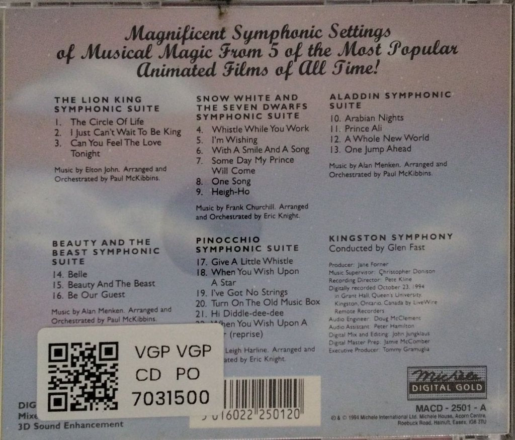 Kingston Symphony - Symphonic Suites of The Animated Classics (CD)