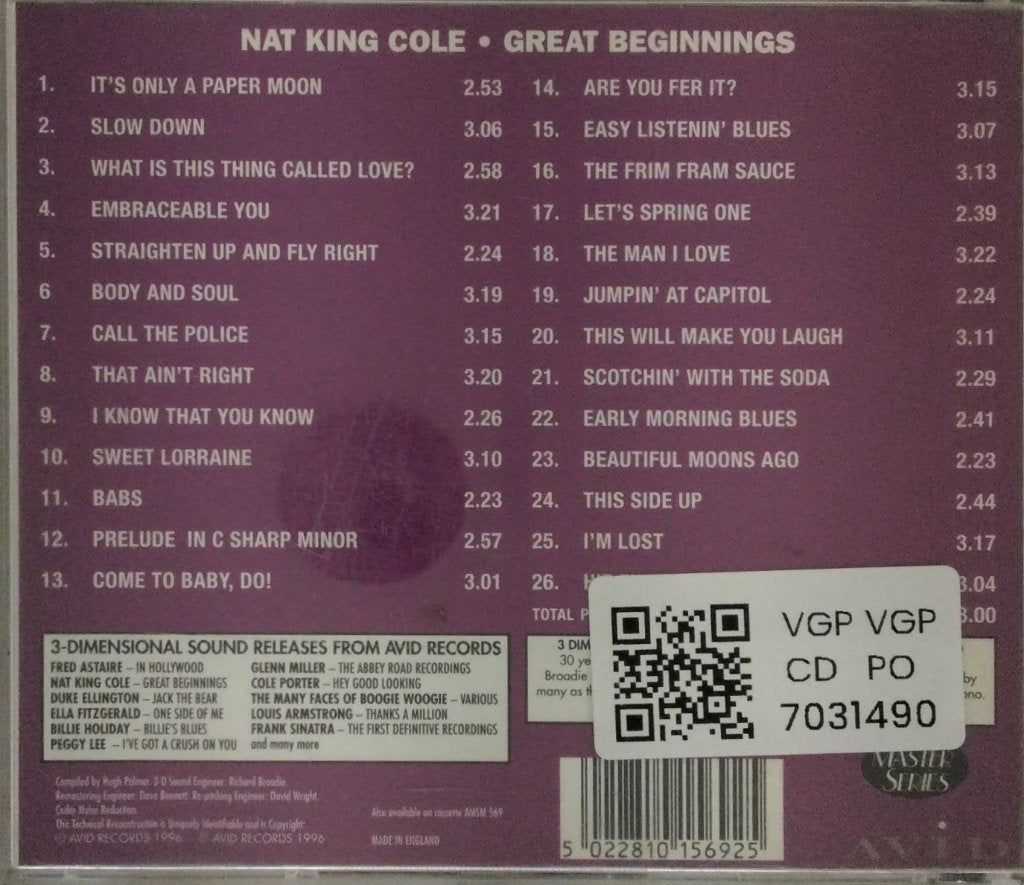 Nat King Cole - Great Beginnings (CD)