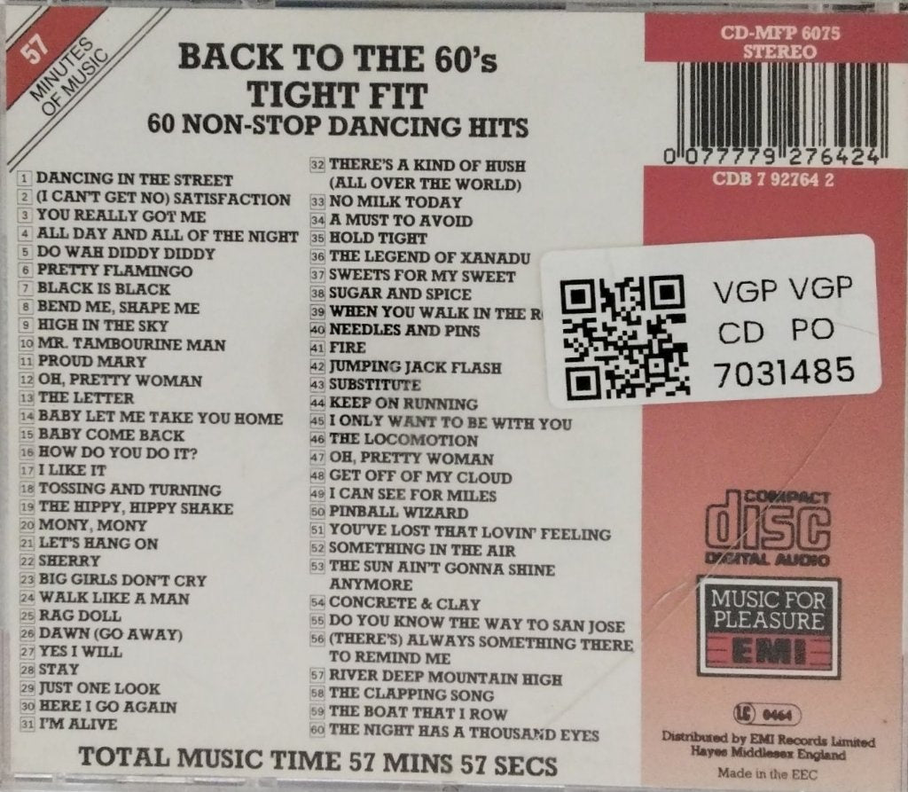 Tight Fit - Back to the 60's: 60 Non-Stop Dancing Hits (CD)