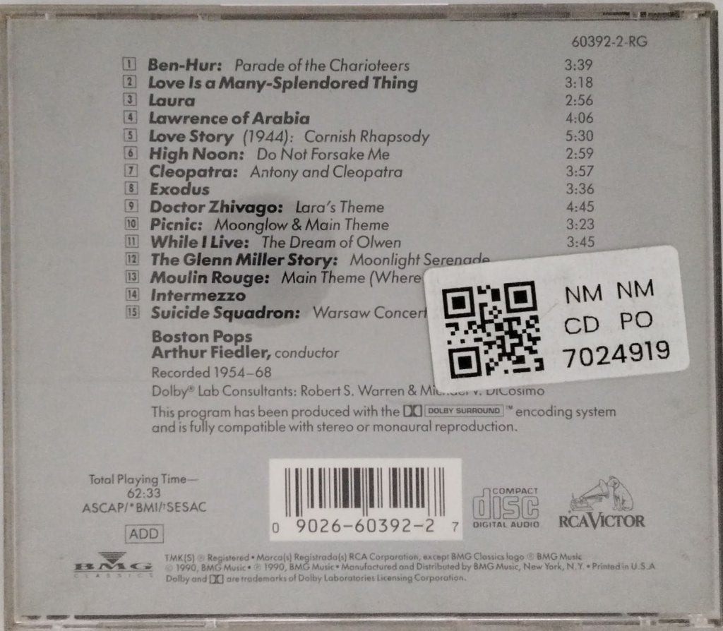 Arthur Fiedler, Boston Pops - Motion Picture Classics Volume One (CD)