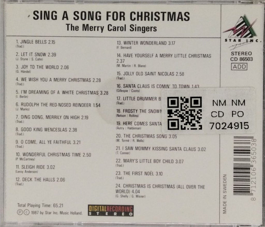 The Merry Carol Singers - Sing a Song for Christmas (CD)
