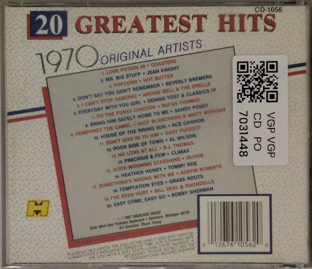 Various - 20 Greatest Hits 1970 Original Artists (CD)